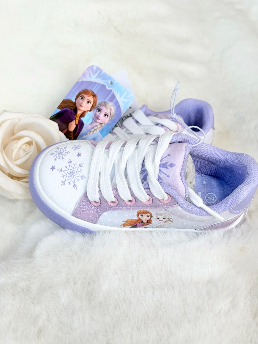 Disney Purple and White Frozen Anna & Elsa Kids Sneakers